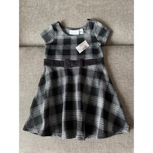 Children’s Place Toddler Girl Dress 3T New with Tags NWT Black White Plaid